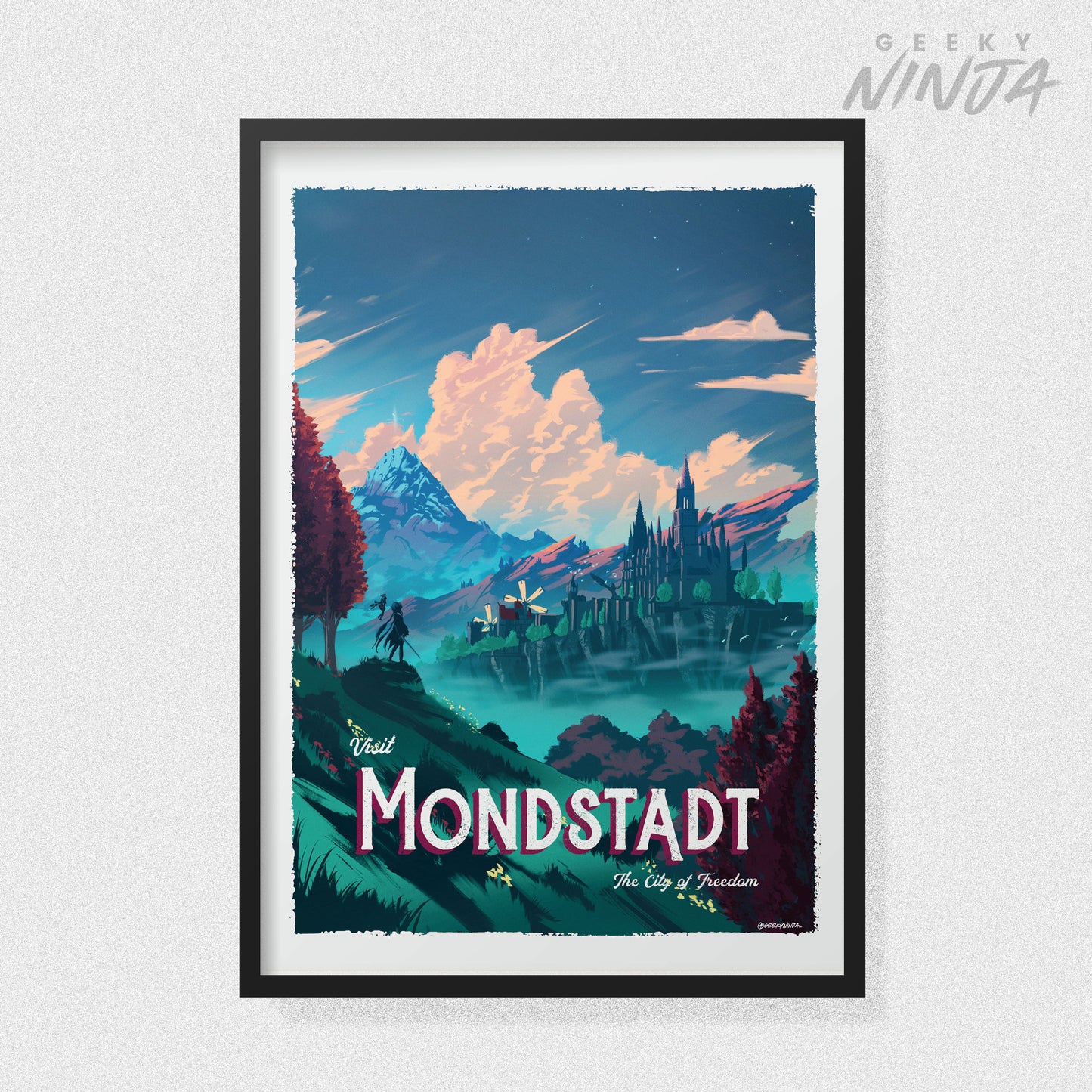 Mondstadt Travel Poster - Genshin Impact Poster Art